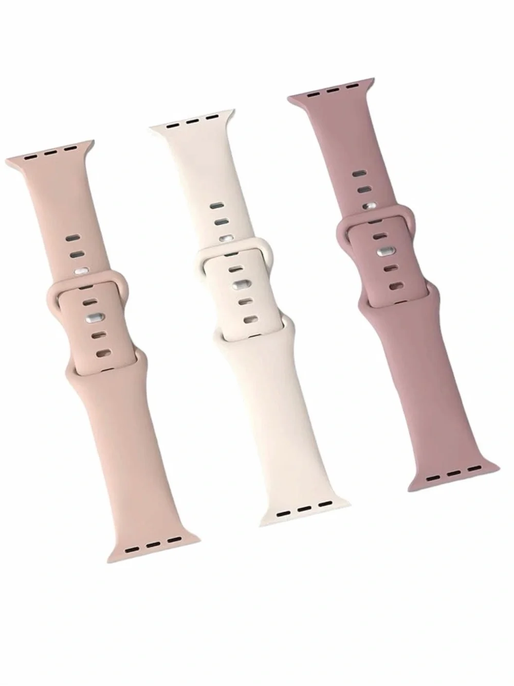 NWOT Set of 3 Arctime Silicone Apple Watch Bands - Dusty Pink, Tan, Light Gray